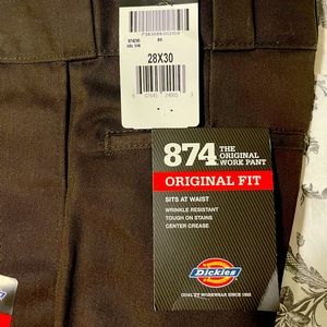 Brown Dickies 874 work pants original fit NWT